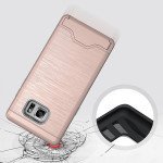 Wholesale Galaxy Note FE / Note Fan Edition / Note 7 Card Holder Hybrid Case (Rose Gold)